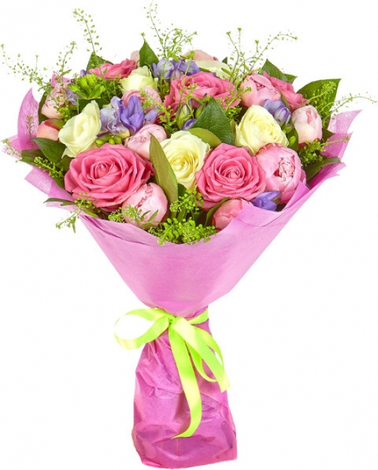 Букет из пионов и роз Букет «Чудо»